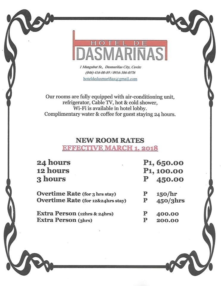 List of Motels in Cavite