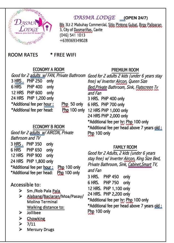 List of Motels in Cavite