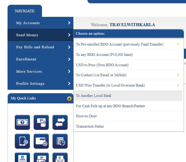 Send Money from BDO to GCash