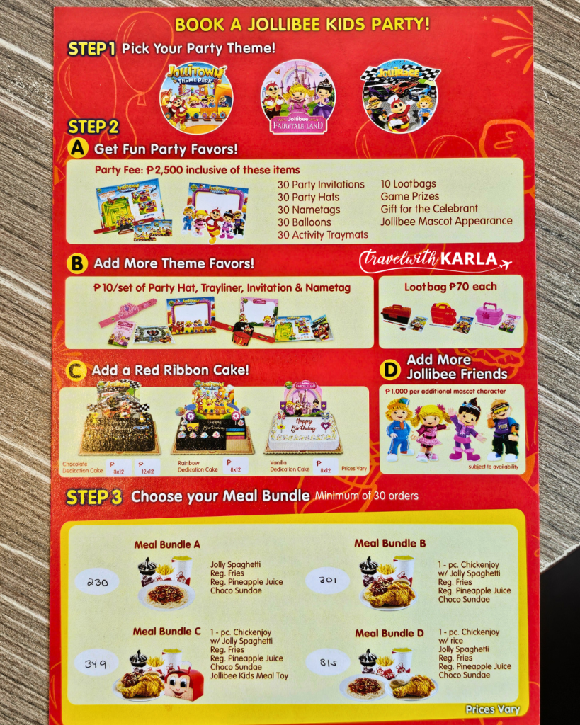 Jollibee Party Package 2025